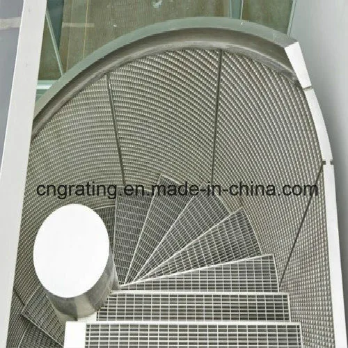 Stair Tread with Vertical Striped Plate Nosing