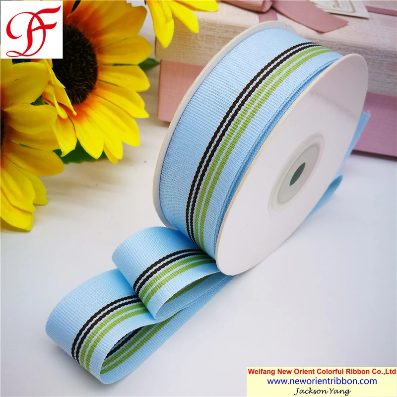 Color Woven Stripe Ribbon for Gifts/Wrapping/Garments/Decoration Directly From Famous Leading Ribbon Factory in China