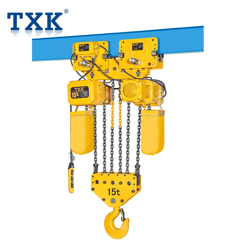 15t Txk Electric Chain Hoist with Single Speed Trolley