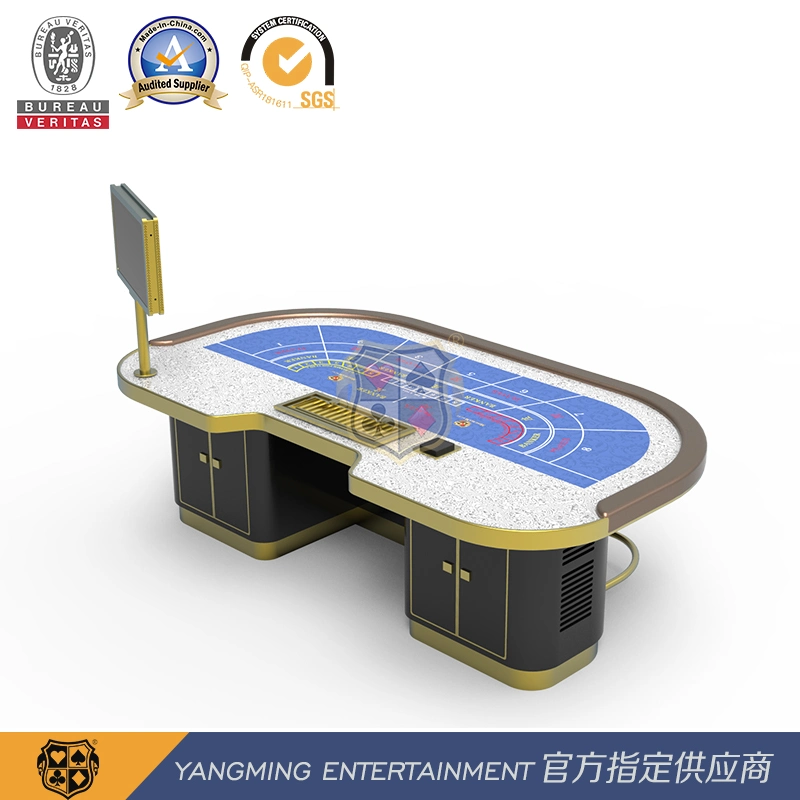 Diseño personalizado de 7 personas, mesa de Casino Juegos de Poker Baccarat con patas metálicas