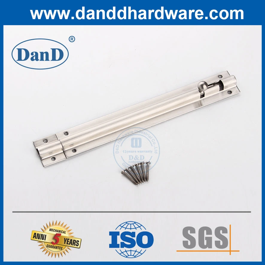 8 Inch Silver Square SS304 Tower Bolt for Metal Door