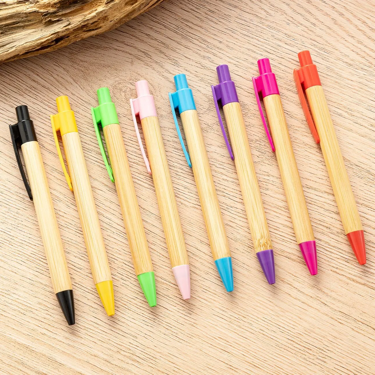 Press Wholesale/Supplier Bamboo Wood Material Advertising Gift Pen Can Print Logo Multi-Color