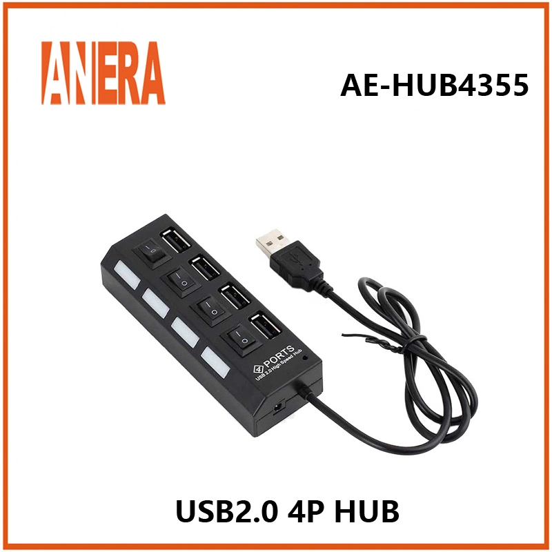 Hot Sale High Speed USB2.0 4 Ports Hub with Switch