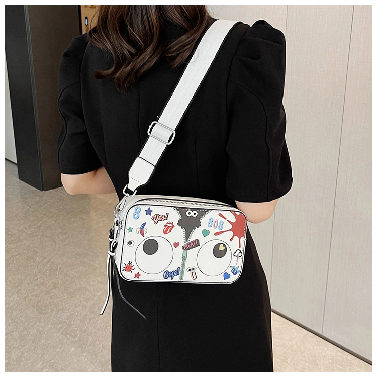 OEM ODM Factory Designer Digital Printed with PU Lady Messenger Bags Personality Custom Hot-Screen Logo Fake Leather Camera Crossbody Sling Shoulder Bag Ladies