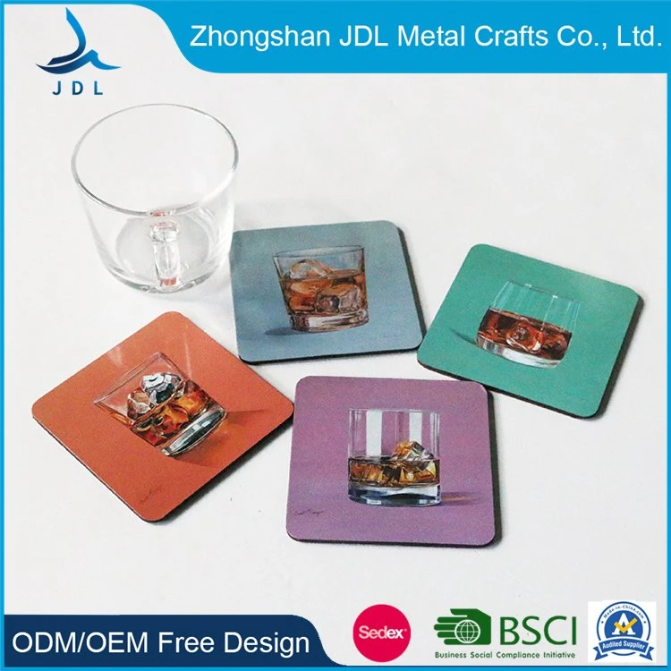 Hot Sale Customized Glass Cup Hotel LED Light Sticker Soft Tablemat with Logo Printing PVC Rubber Coaster Kitchen Accessory