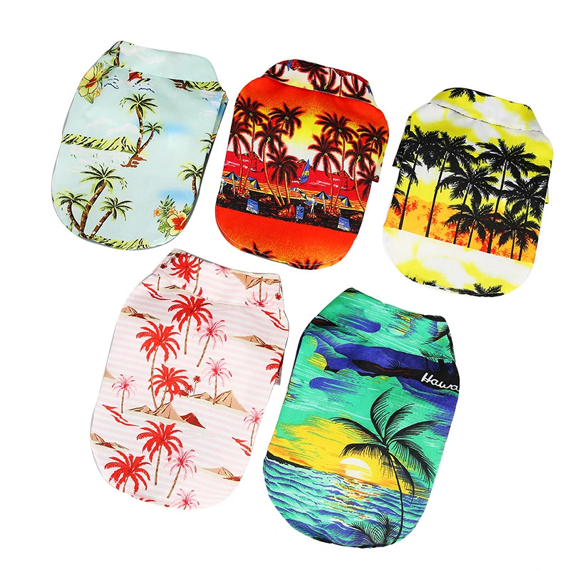 Fashion Clothes Pet Costume Dog Clothing Dog Shirt Hawaiian Beach Style Clothing Spring and Summer Wholesale/Supplier Dog Clothes Cat Clothes Pet Clothes