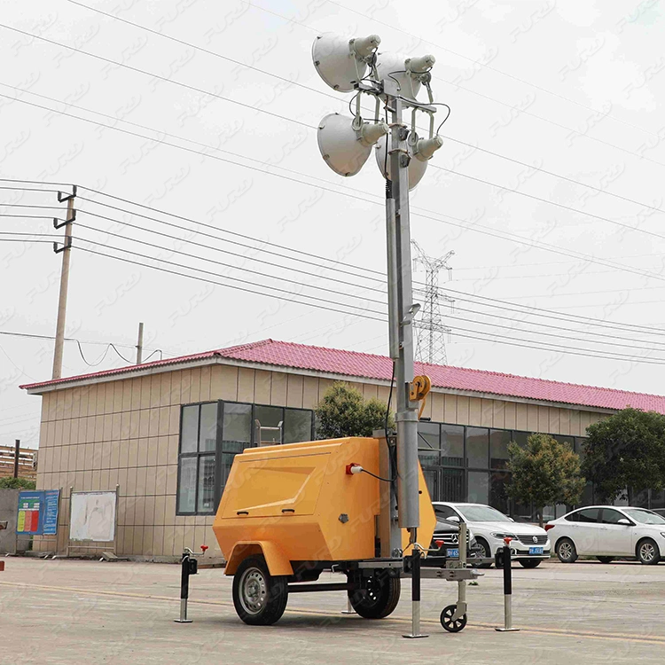 Promotion LED Construction Mobile High Mast Antenna Telescopic Mast for Lighting Tower with Generator for Tower Building