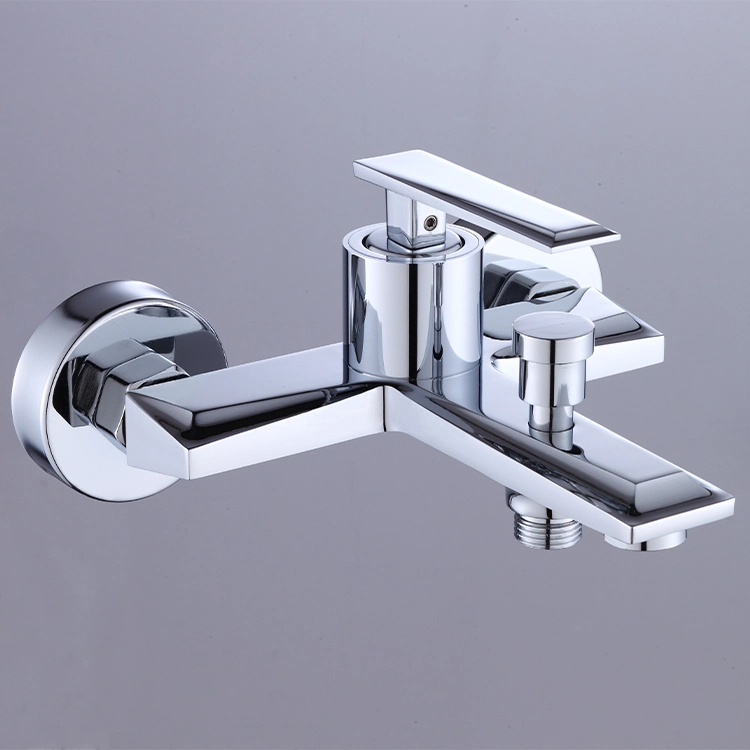 Bathroom Bath Mixer Taps Chrome Wall Mounted Bathtub Shower Faucet