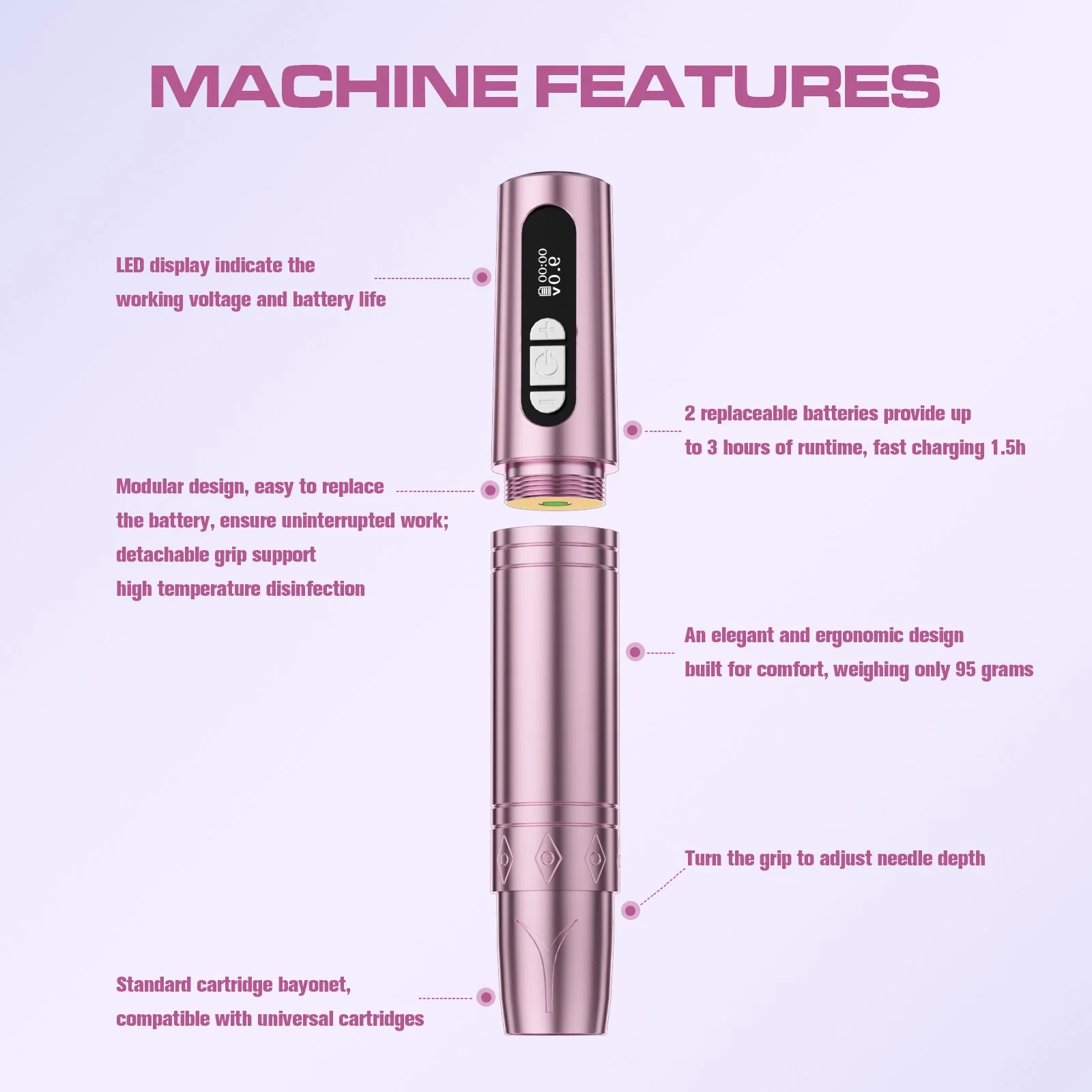 High quality/High cost performance  Rechargeable Electric Tattoo Gun Permanent Eyebrow Makeup Machine