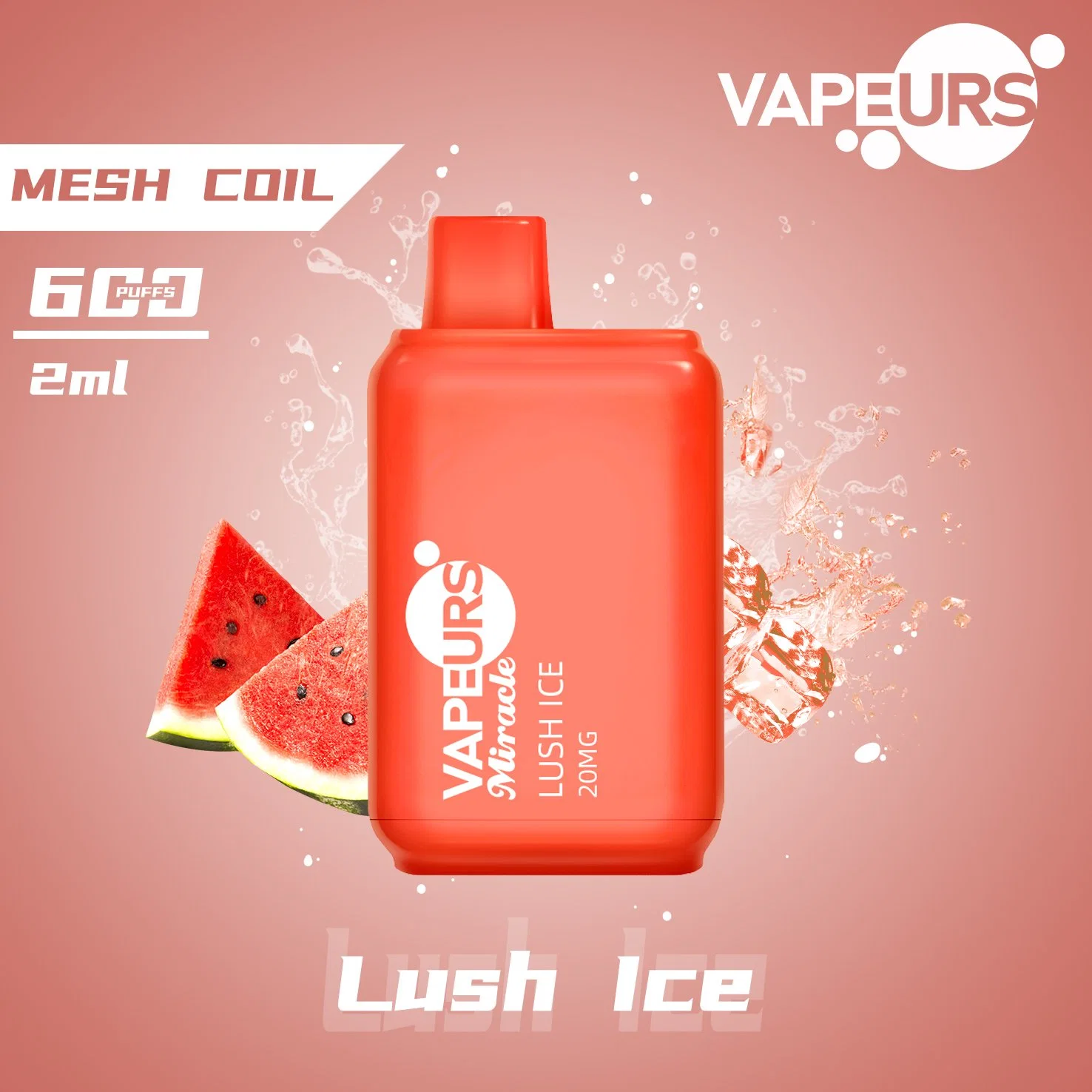 Vapeurs Miracle Einweg Elektronische Zigarette Mesh Coil Vape 600 Puffs Tdp