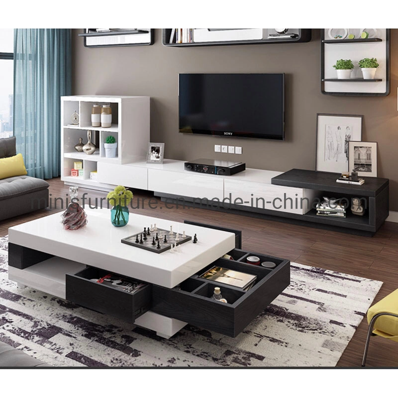 (MN-CT11) hermoso mobiliario de casa Oro Acero inoxidable TV de mármol Soporte Y Mesa de Café