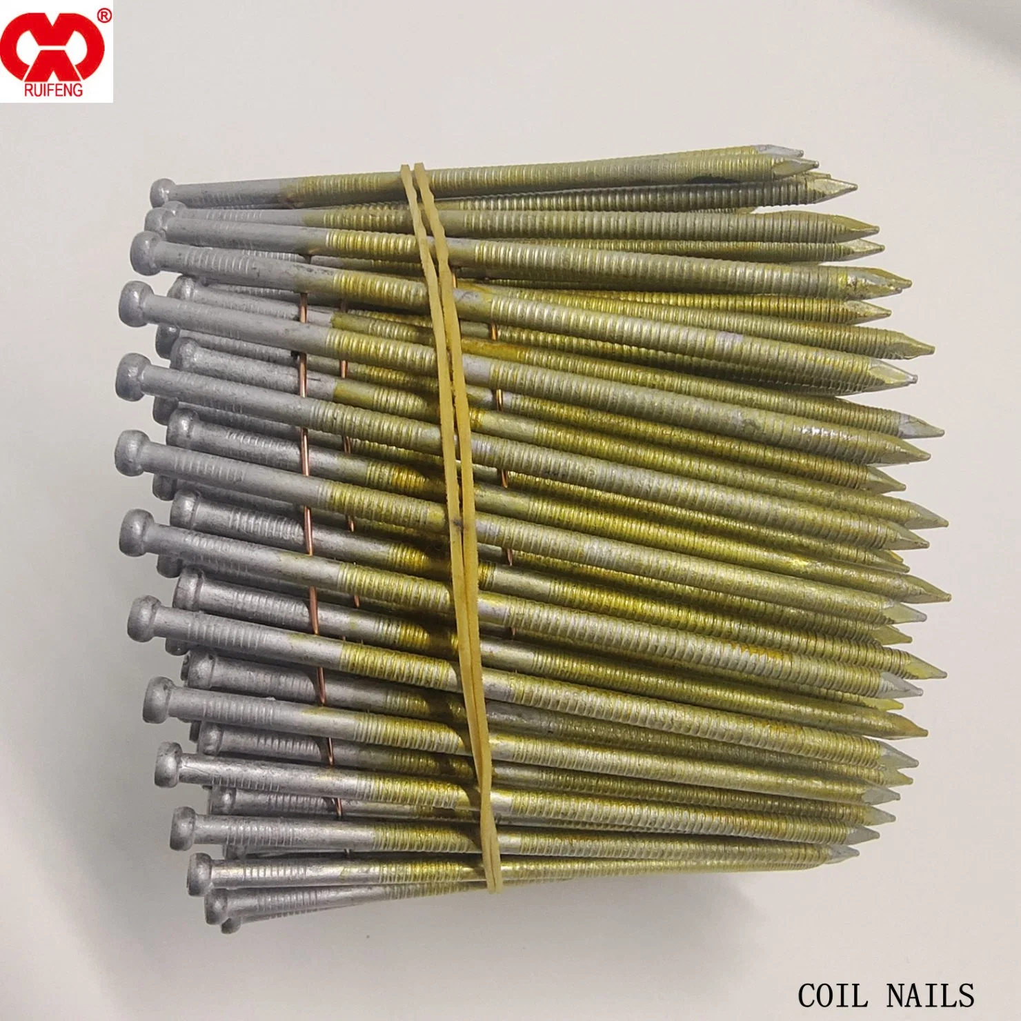 Latest Price Finish H. D. G. Wire Coil Nails, Dia 3.15mm Small Round Head Ring Shank Collated Nails in Anhui.