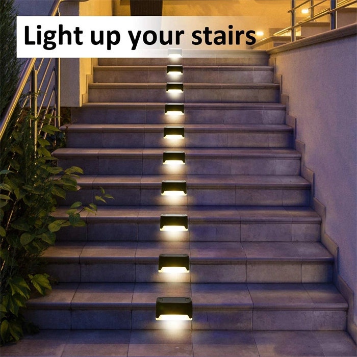 Solar LED lámpara de la escalera exterior IP65 Ruta Jardín Jardín Patio escaleras Lámparas de cerca los pasos de la luz solar