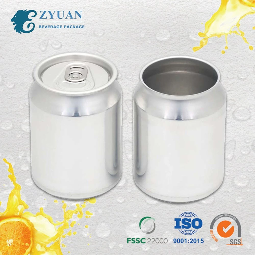 250ml Stubby Food Grade leer Blank Custom Printed Soda Aluminium Kann