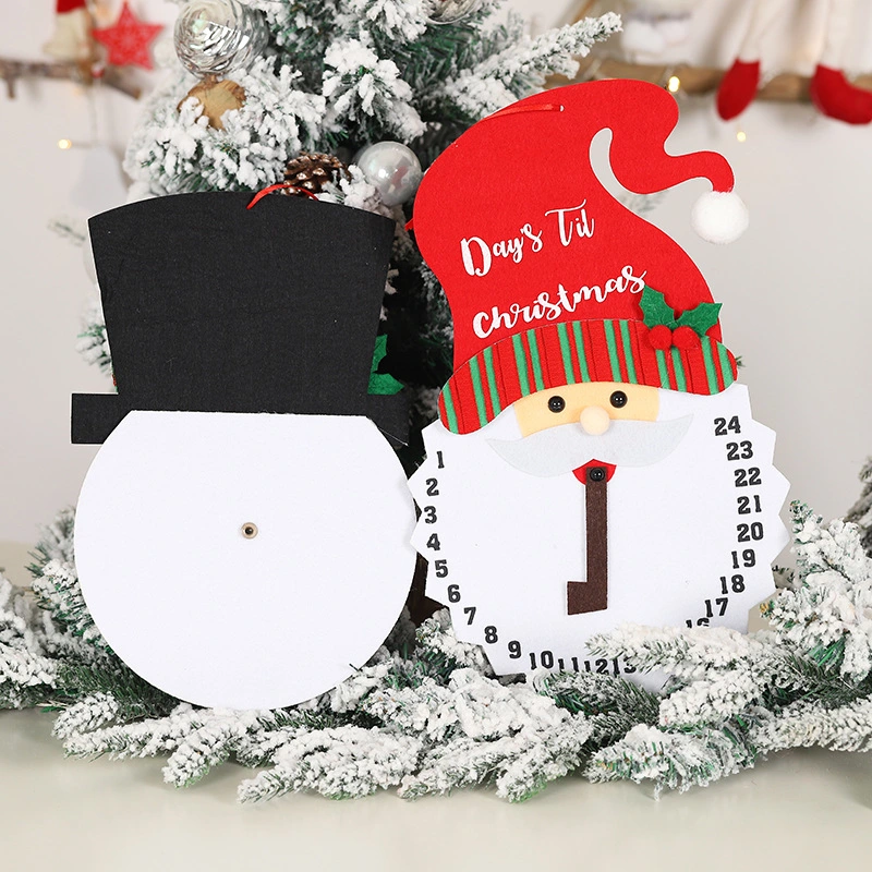 2023 New Fashion Style Countdown Christmas Calendar Pendant Hanging Decoration with Santa Snowman Ornaments for Indoor Decor