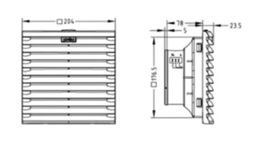 115 230V AC-Austrittsfilter Axial Elektrischer Ventilator Kühlung DC Abluftventilator