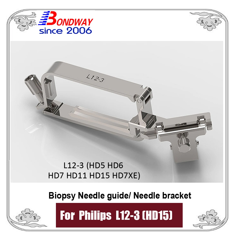 Guía de aguja para biopsia reutilizable para sonda ultrasónica L12-3 (HD5 HD6 HD7 HD11 HD15 HD7XE) , Soporte de aguja para biopsia, transductor de ultrasonidos
