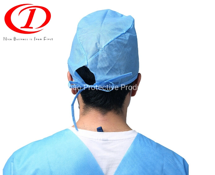 Anti Dust Disposable PP Non Woven Blue Cap DMDB-046