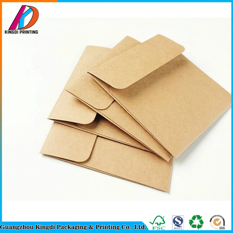 Custom Brown Color DVD Bag Kraft Paper Pocket Envelope for CD