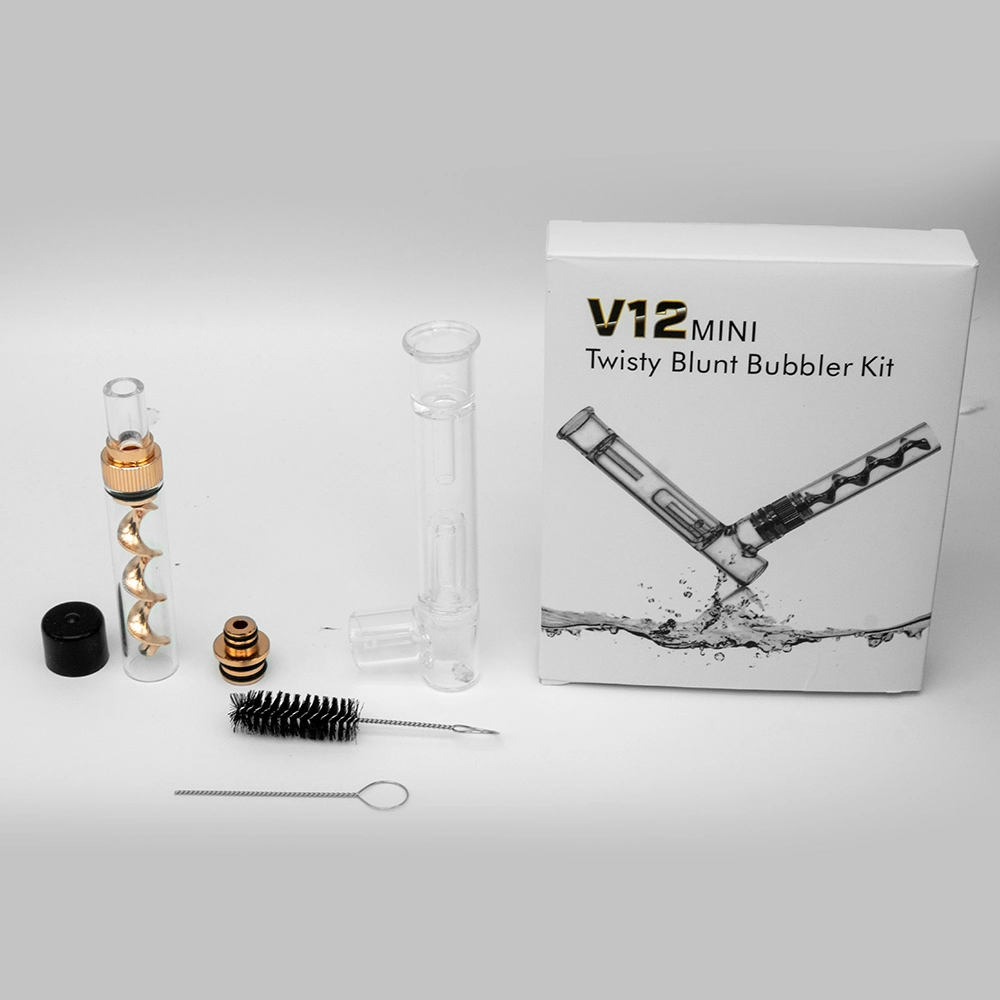 V12 Mini Kit Bubbler Heatproof Borosilicate Glass Tube Small Spiral Colorful Smoking Pipe