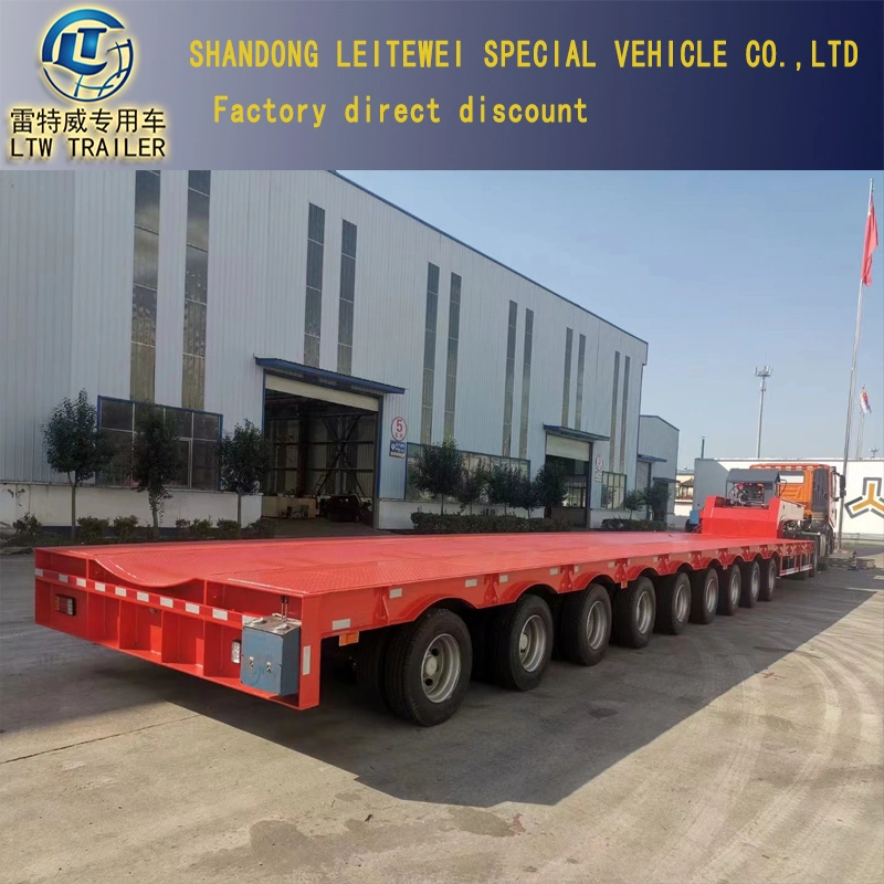 Reitway Manufacturer 60m Wind Turbine Blade Power Equipment Transport Scalable Retractable Flat Semi-Trailer