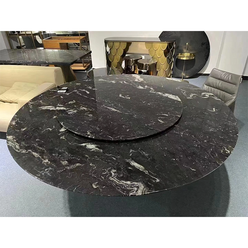 Starry Sky Black Stone Marble Classic Mobiliario de mesa de comedor / Polished Big Losas