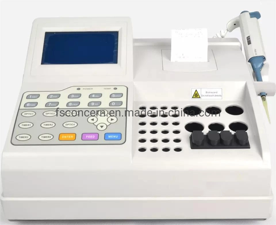 Veterinary High Quality 4-Channel Laboratory Semi Automated Portable Clinic Blood Coagulation Analyzer