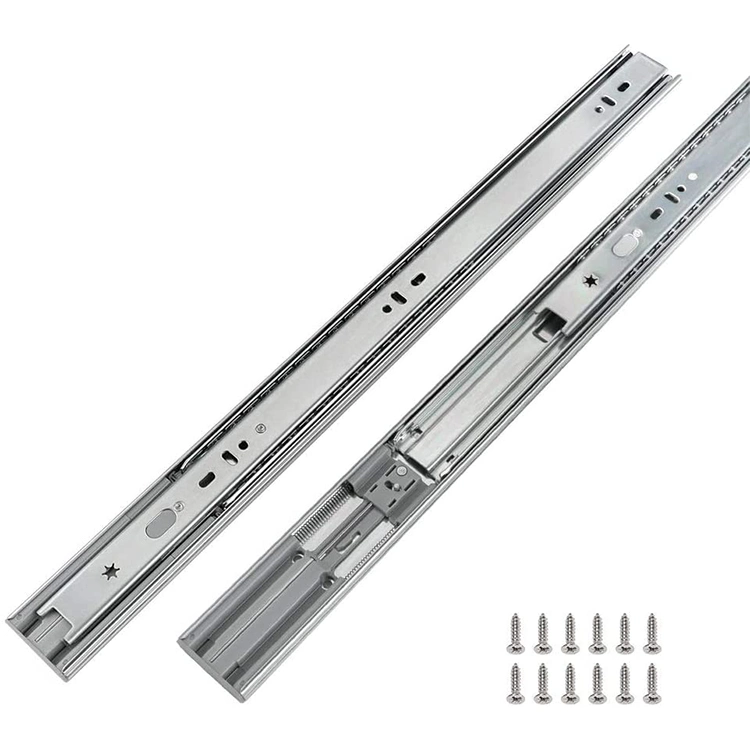 Thickening Buffer Damping Drawer Slide Rail Cabinet Closet Guide Rail Three Silent Drawer Track Steel Ball Slide Rail