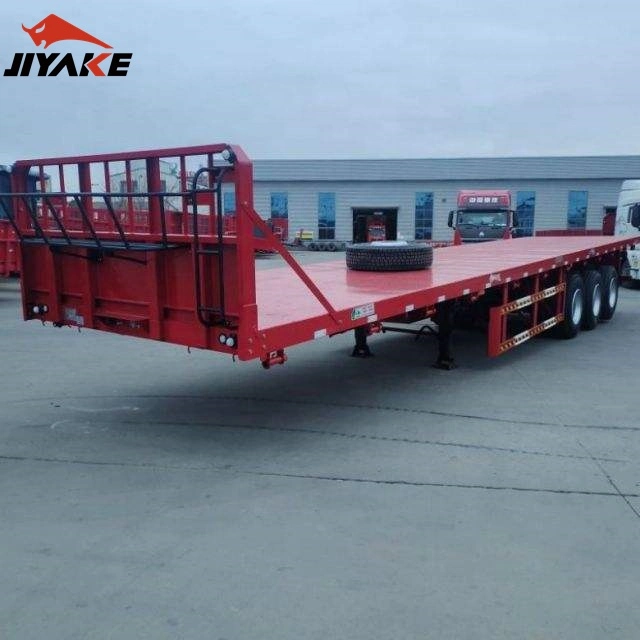 40 60 100 Ton Heavy Duty 3 Axle 4 Axle Low Flatbed Loader Deck Lowboy Trailers Lowbed Semi Trailer with Ramps