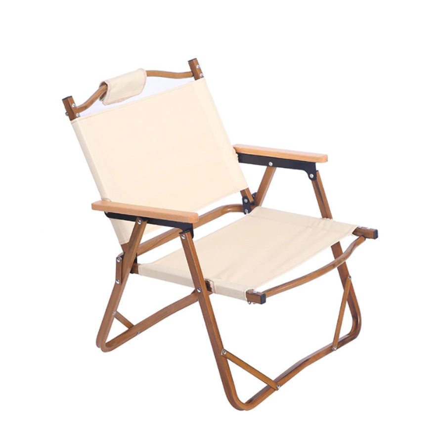 Meuble d'extérieur en aluminium imitation bois, chaise de camping pliante portable Kermit.