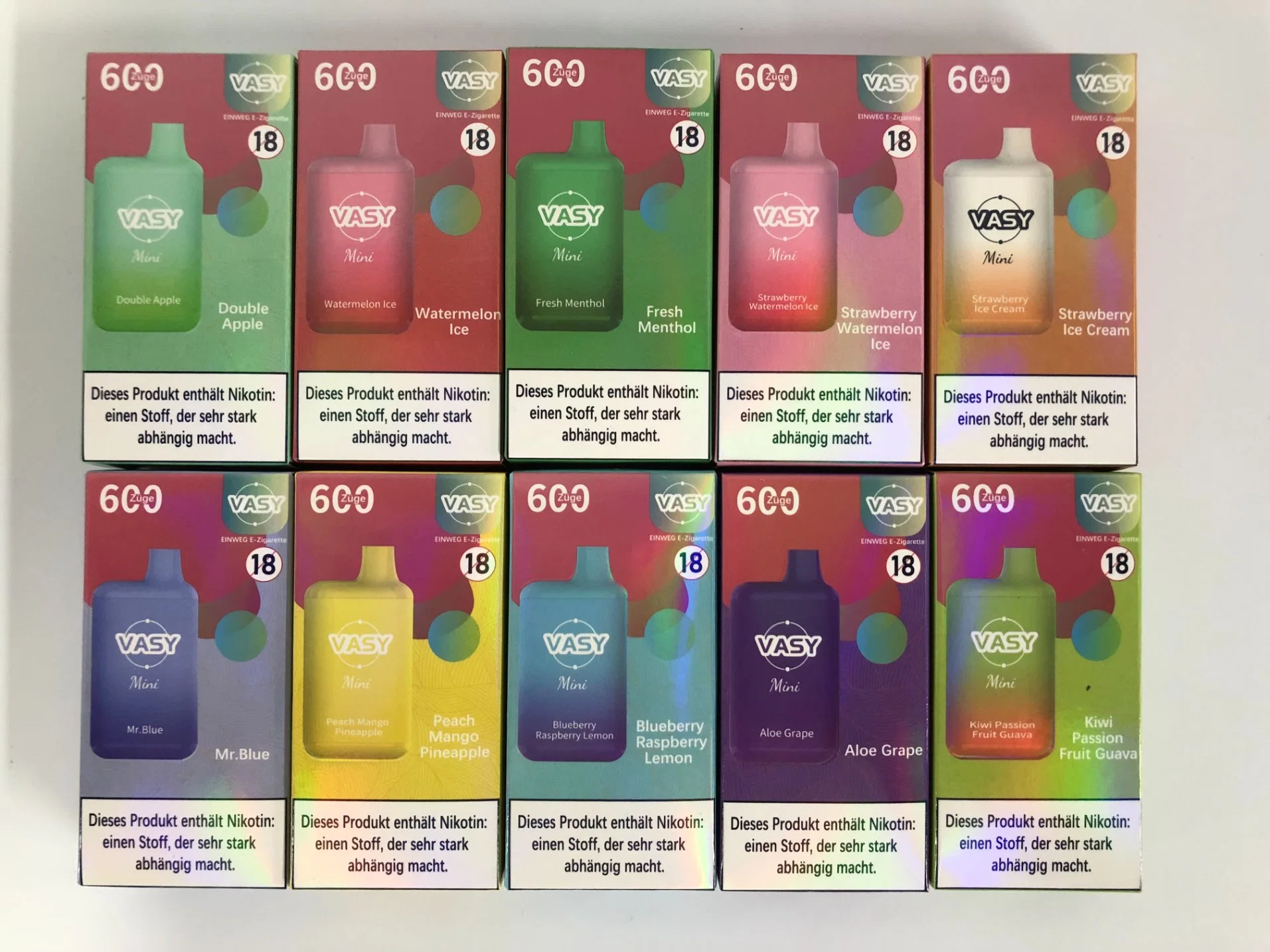 Großhandel Vasy Mini 600 Puff Einweg Vape Bar Deutsch etc. Verpackung