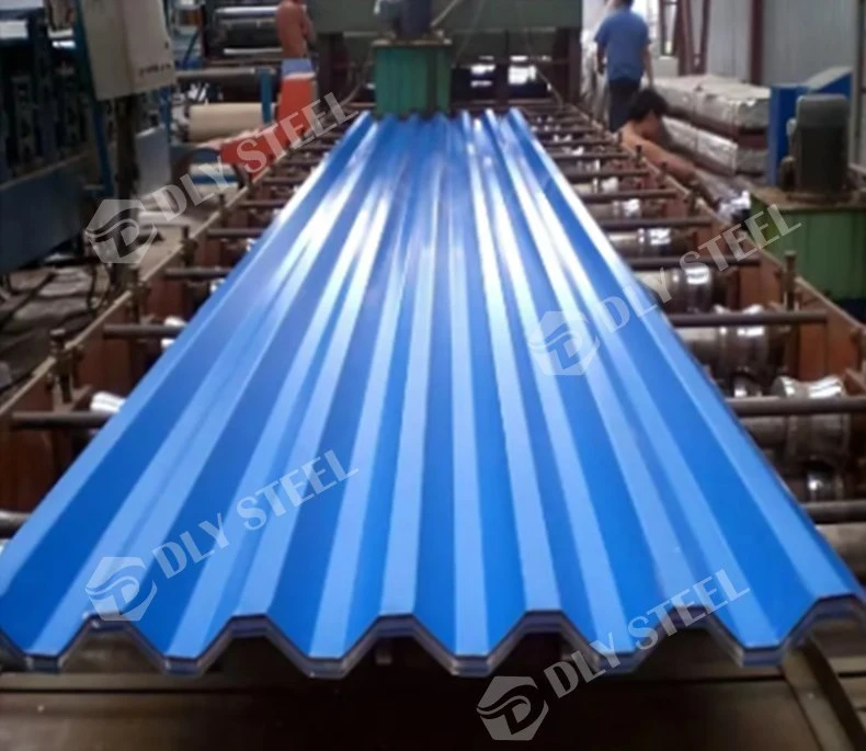 Fábrica Venta directa 900mm Color recubierto Galvanizado Metal Corrugado techo Chapa de hierro aluminio para techos