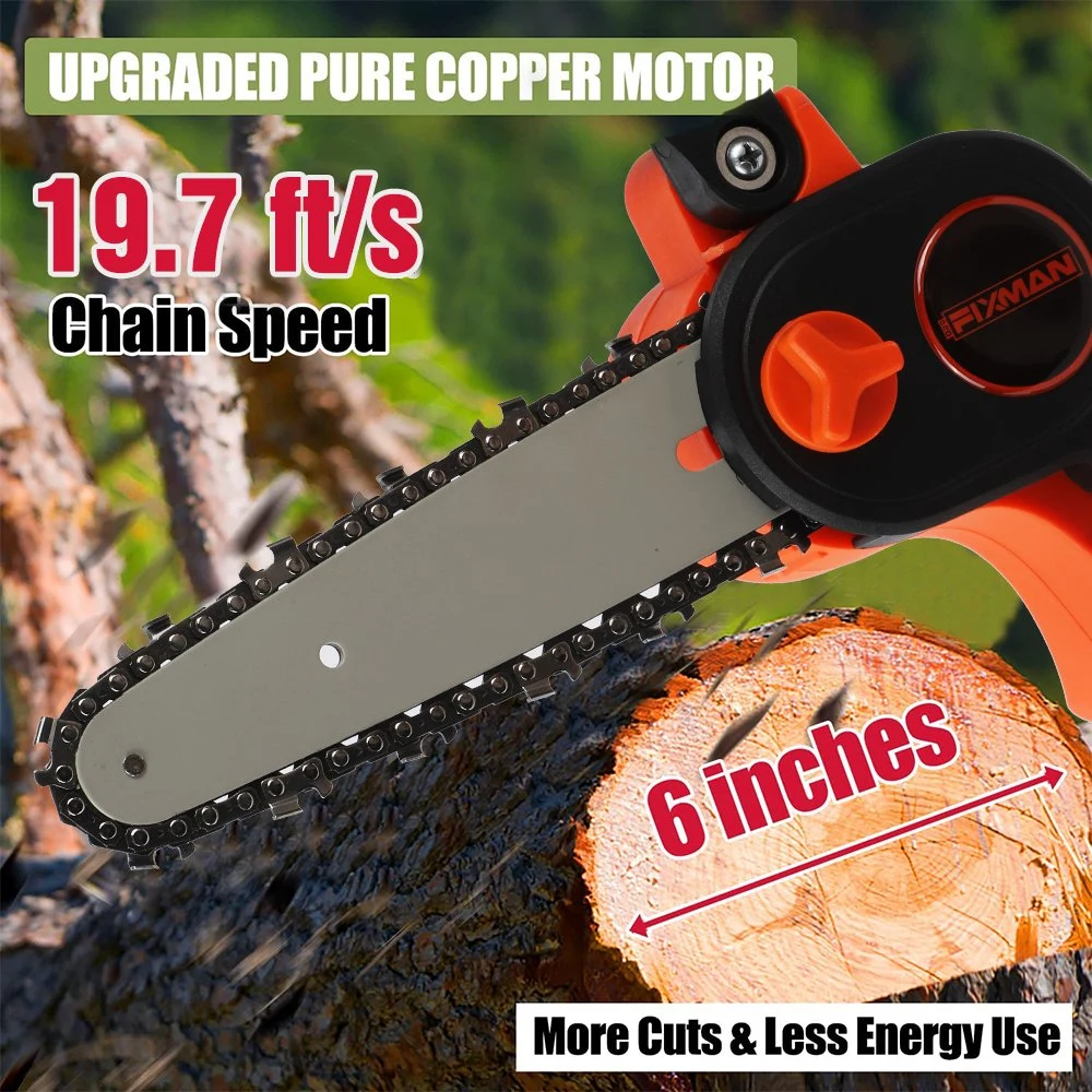 APower Green Color 6" Chainsaw herramienta de jardín de potencia inalámbrica Con certificado CE