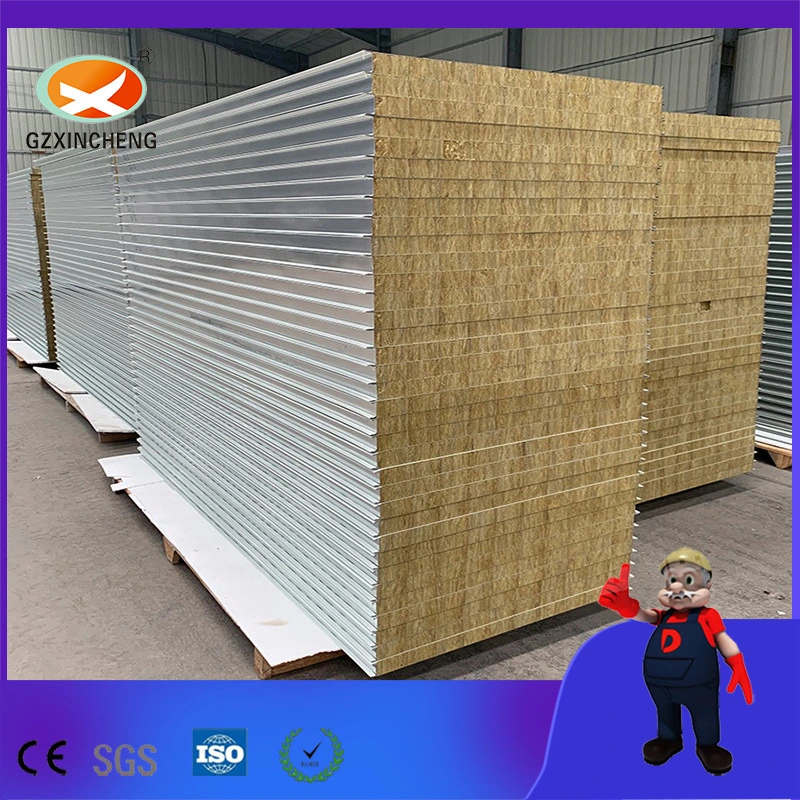 Low Price Building Material Sound Absorption Rock Wool Sandwich Panel