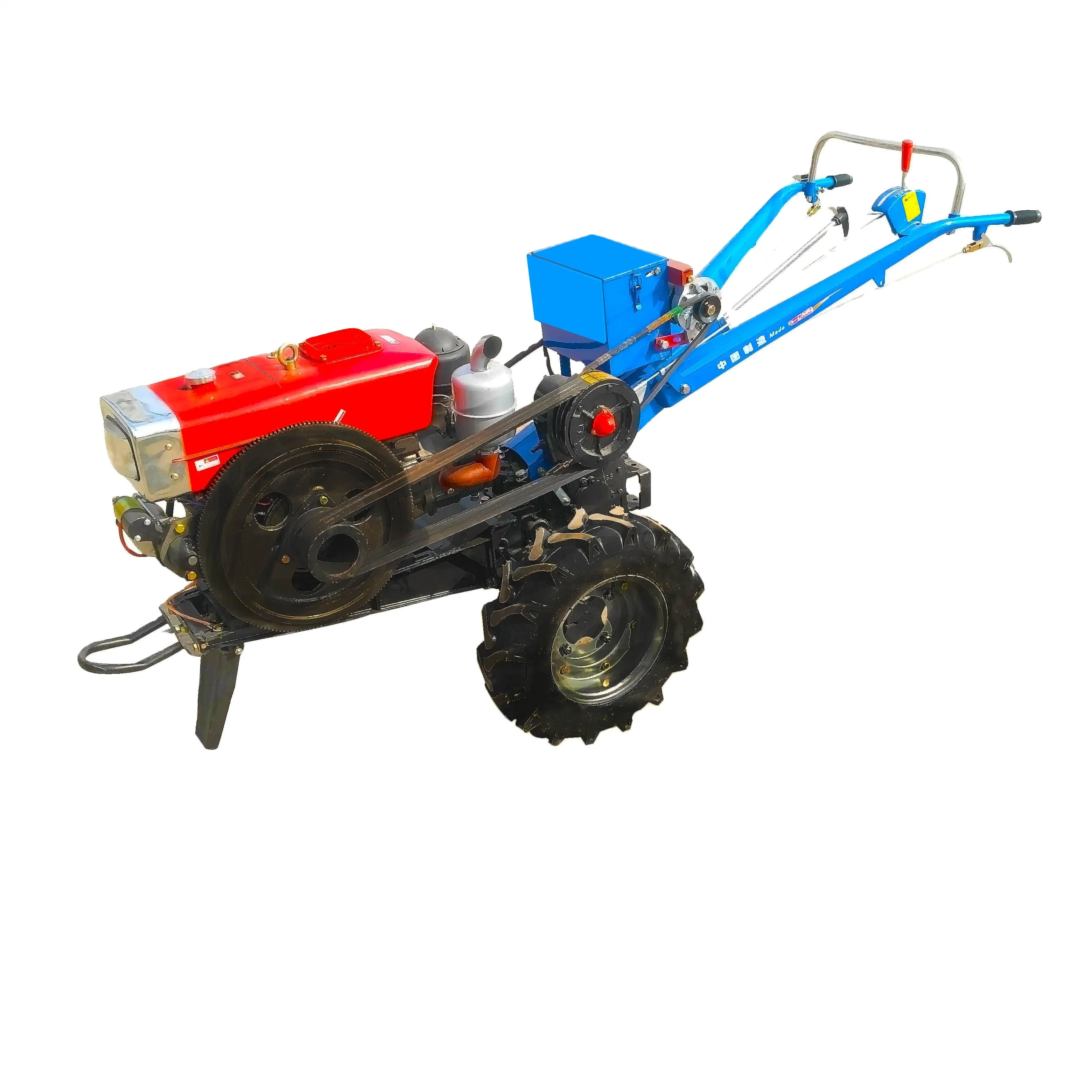 CE Certification Farm Machinery 15HP Power Tillers Mini Farm Garden Agriculture Tractor Hand Tractors Two Wheel Horse Tractor Walking Tractor