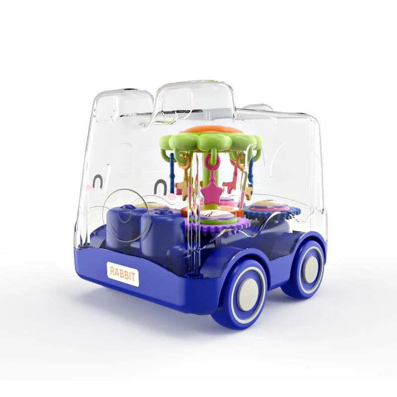 Engranaje de inercia transparente Cartoon coche bebé juguete Modelo de Educación coche Regalo de cumpleaños para niños de juguete para bebé