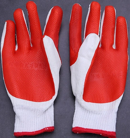 Protective Industrial Yarn Liner Latex Coated Labor Working Safety Gloves