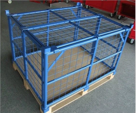 Heavy Duty de malla de alambre de acero galvanizado de jaula de revestimientos para el almacenamiento Puerta Palete