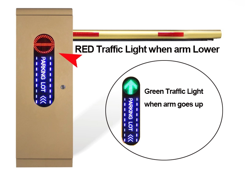 90 Degree Folding Arm Brushless DC Motor Barrier Gate with Traffic Light