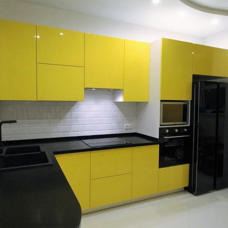 Armário de cozinha mobiliário moderno para cozinha caixa de armazenamento Diseno Personalisado Armário de cozinha com verniz