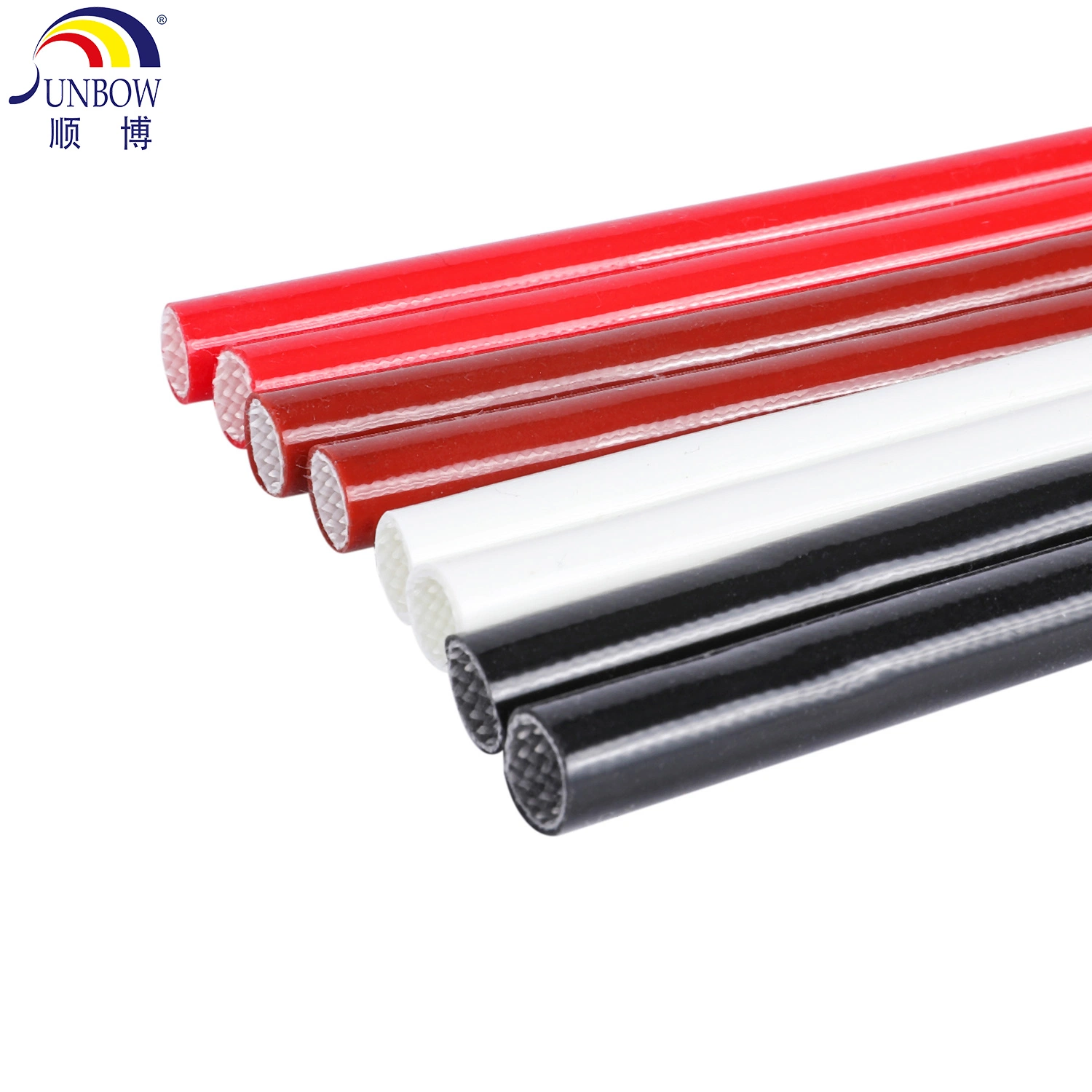 Sunbow 7kv Electric Wire Insulation Glass Fiber Braided Silicone Fiberglass Sleeve