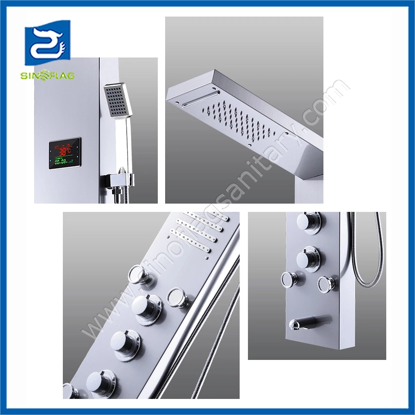 LED Digital Temperature Display Ss Shower Column Panel