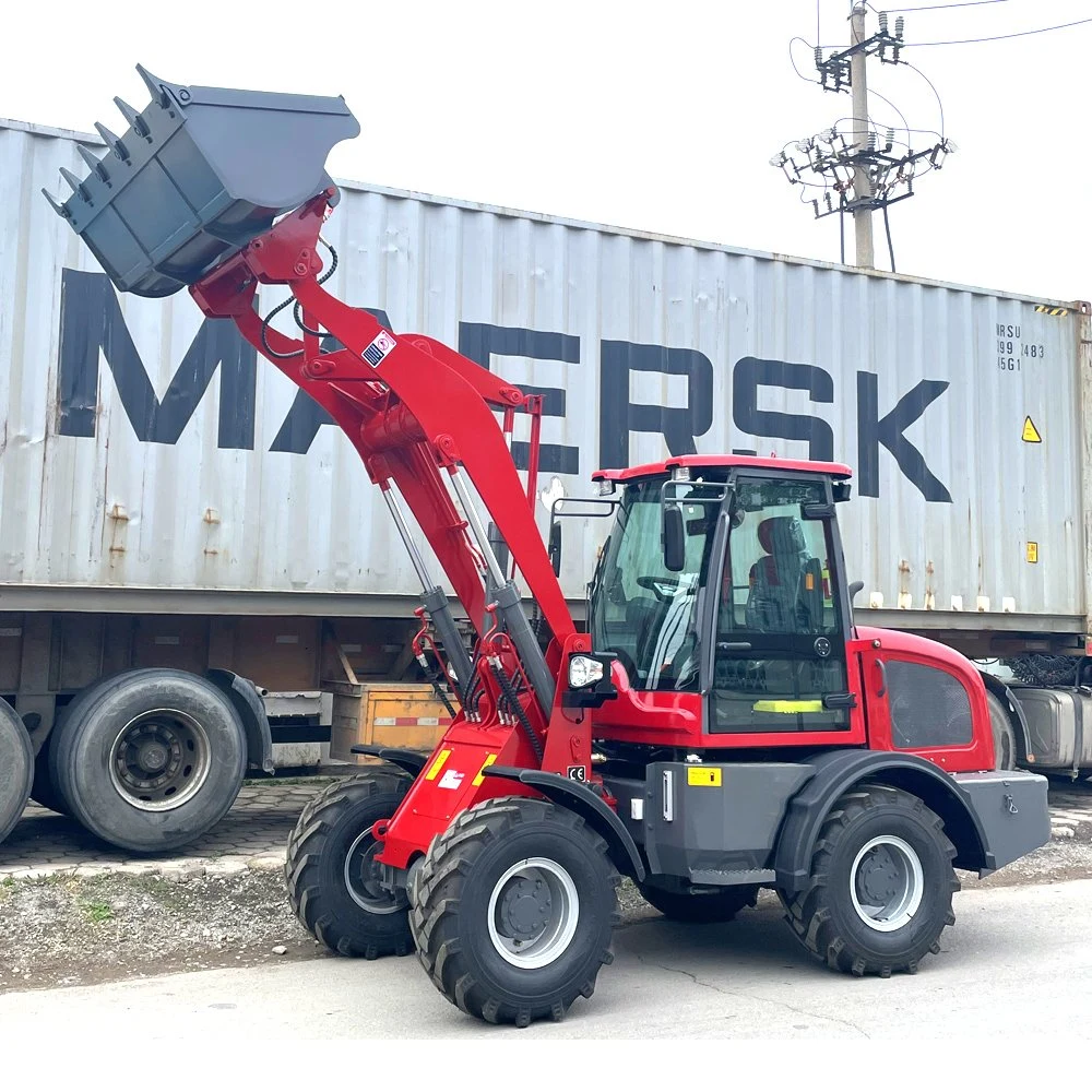 Euro5 EPA4 CE Engine 1.5 Ton Mini Wheel Loader with Lifting Hook/4-in-1 Bucket/Digging Bucket/Sweeper