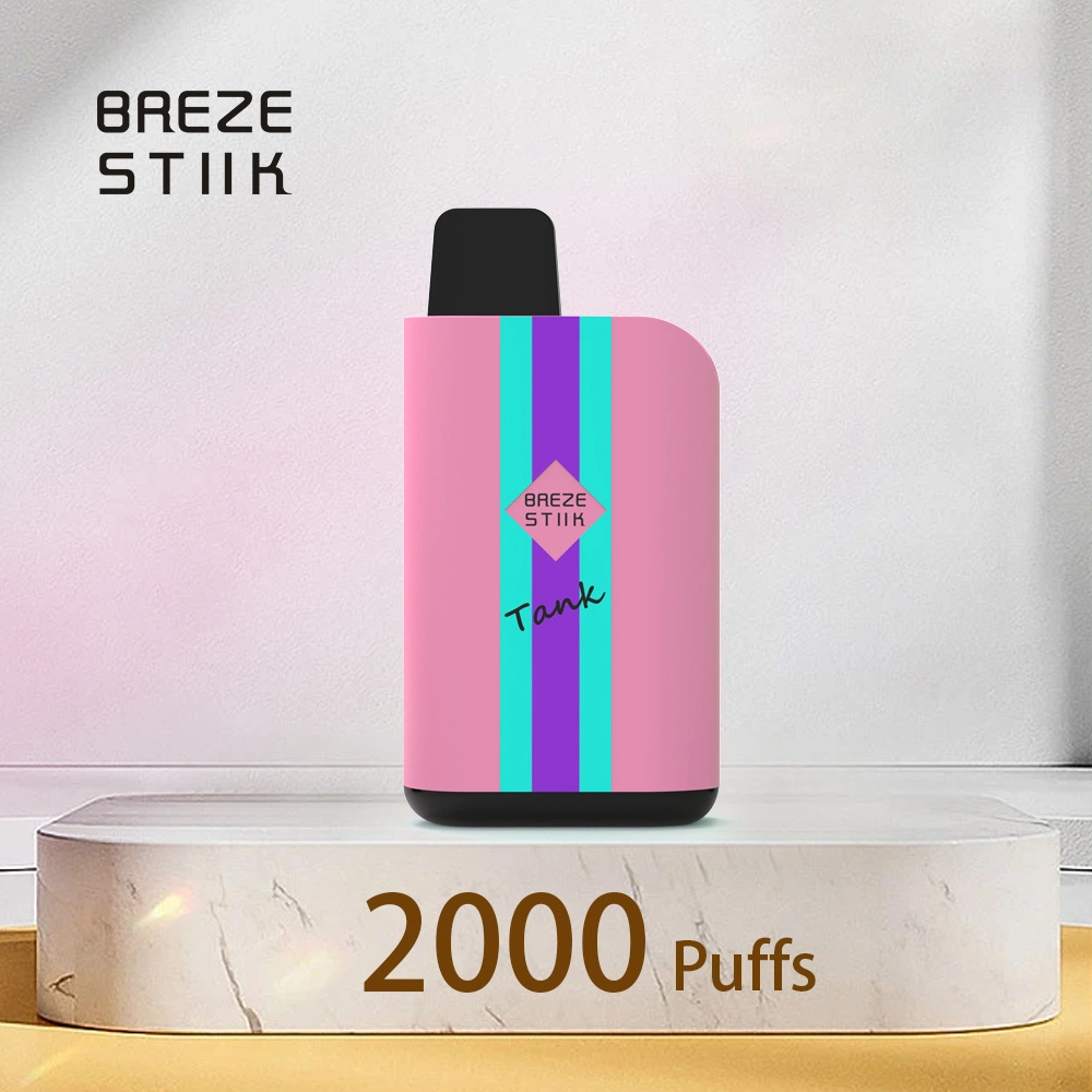 مقصف مجموعة أدوات القردة القرنفلية الأصلية E Cigarette Breze Stiik 2000 أطواق قلم مبخرة قابل لإعادة الشحن