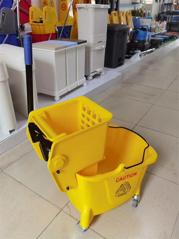 Hotel Cleaning Mop Squeezer Bucket with Side Press Wringer