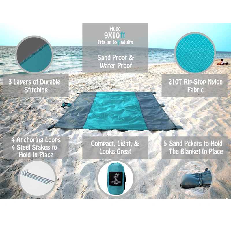 Outdoor Portable Waterproof Beach Camping Mat Sand Proof Foldable Travel Picnic Blanke