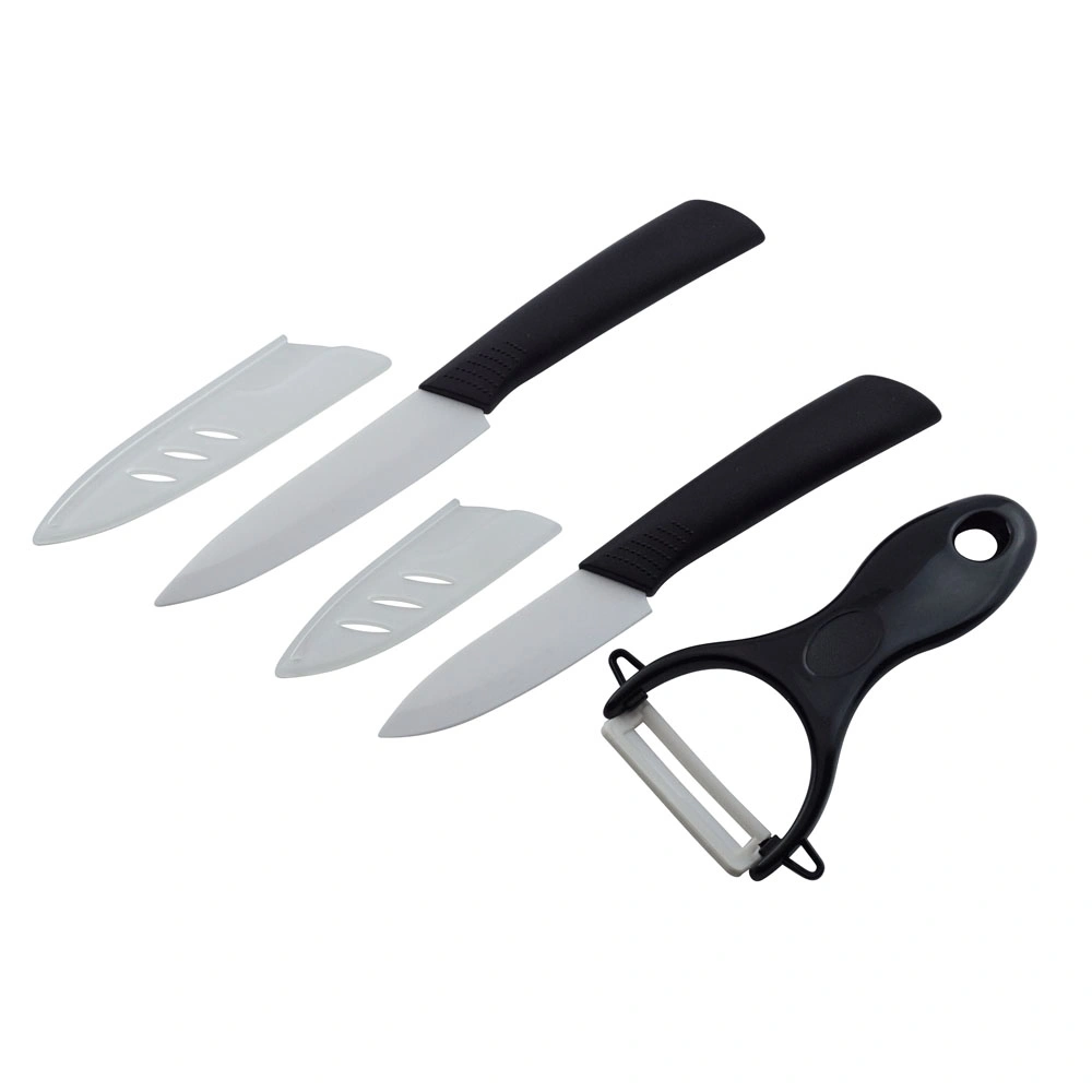 3PCS Black Gift Box Packing Ceramic Paring Knife and Peeler