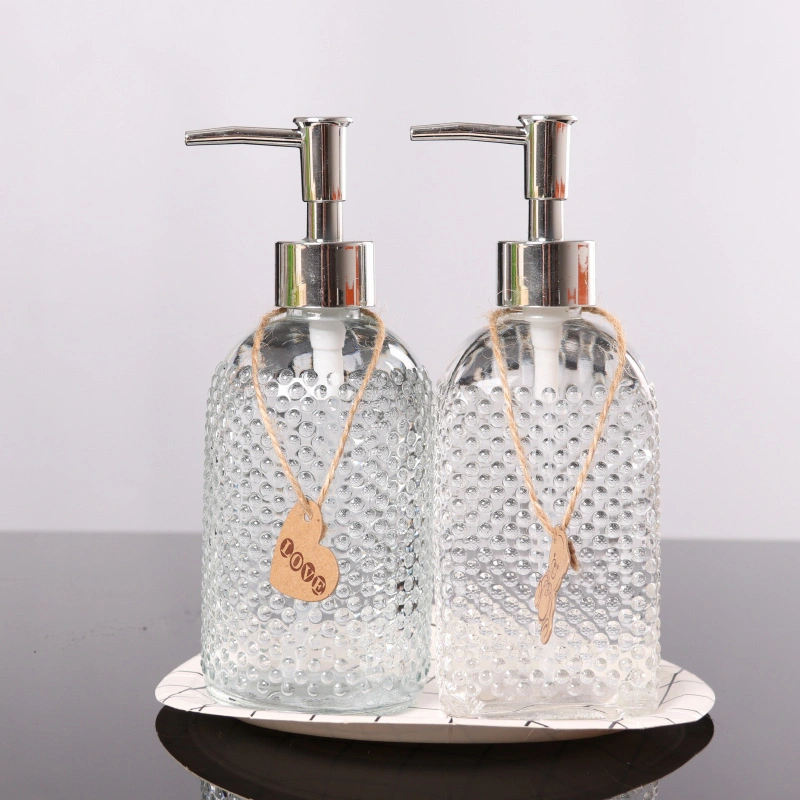 500ml Light Luxury Clear Glass Flasche Household Home Presse Shampoo Duschcreme Separate Bottling Set Dekoration