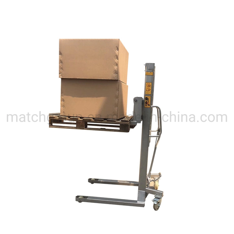 Stainless Steel Manual Forklift Stacker Warehouse Stackers Hydraulic Forklift Hand Pallet Stacker