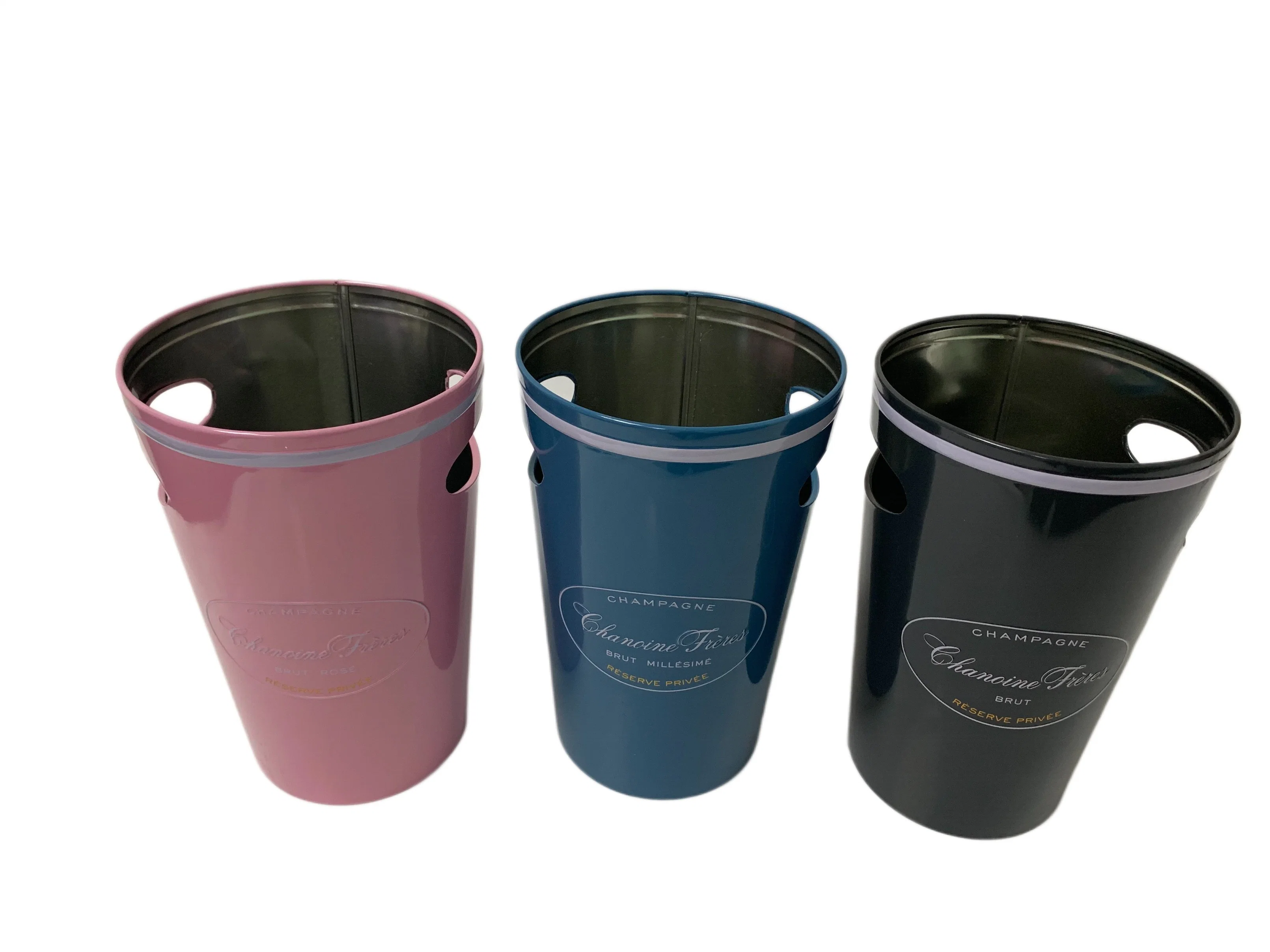 Factory Price Round Tin Bucket Round Beverage Tin Tub Drink Cooler Ice Tin Bucket with Embossing